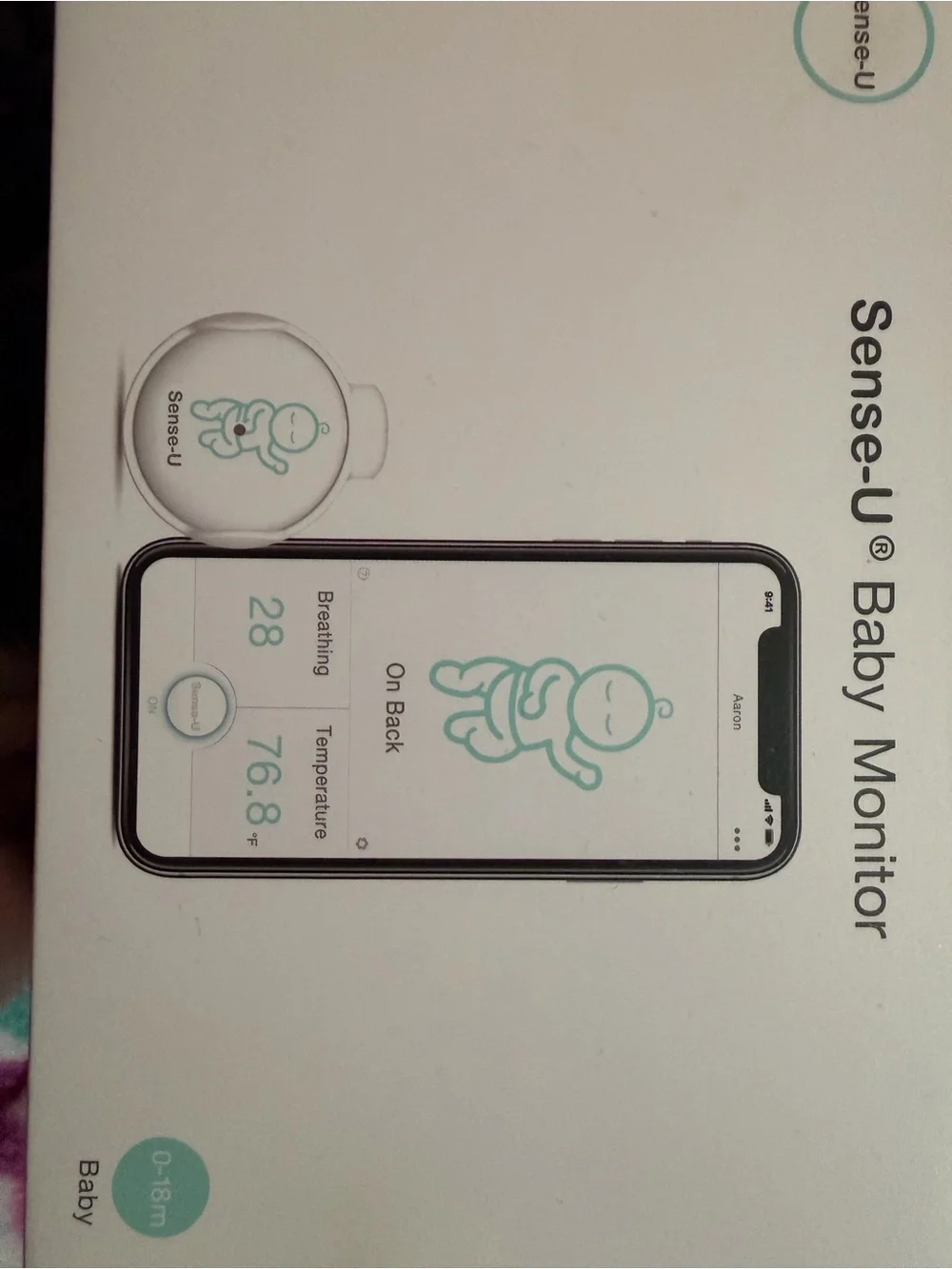 White Baby Monitor Wearable Clip – Breathing & Temperature Tracker